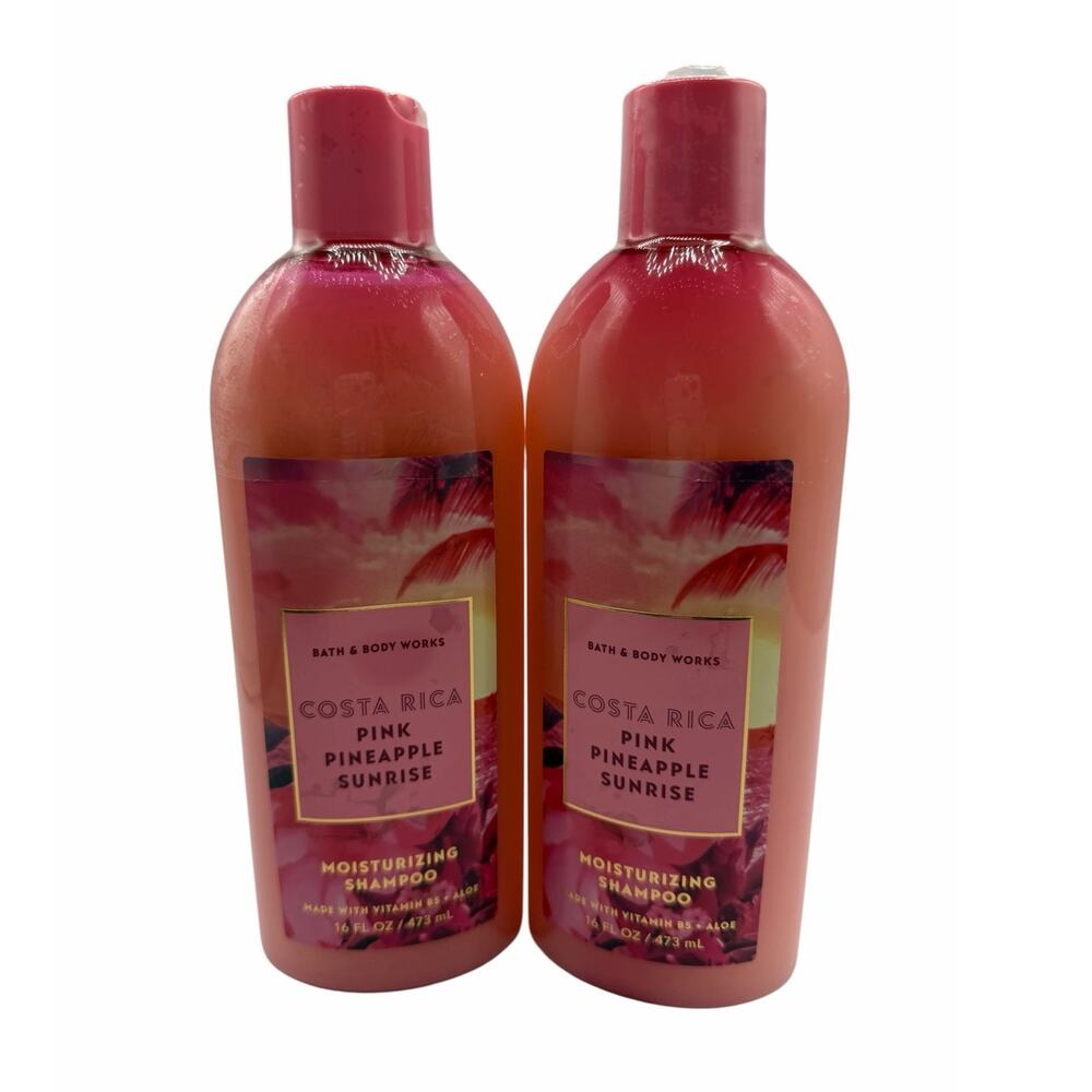 Bath & Body Works Costa Rica Pink Pineapple Sunrise Shampoo Bundle x2 New 16 oz